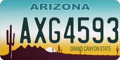 AZ license plate AXG4593