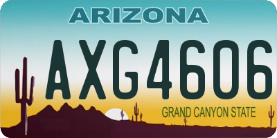 AZ license plate AXG4606