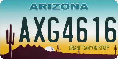 AZ license plate AXG4616