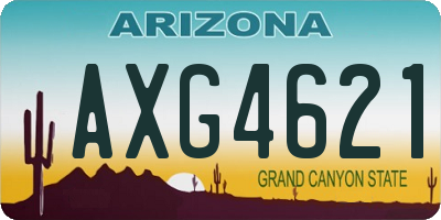 AZ license plate AXG4621