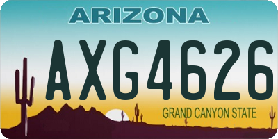 AZ license plate AXG4626