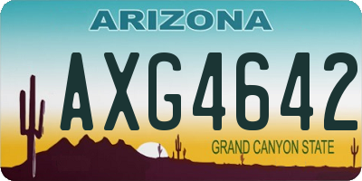 AZ license plate AXG4642
