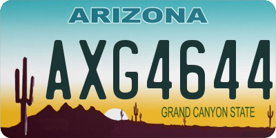 AZ license plate AXG4644