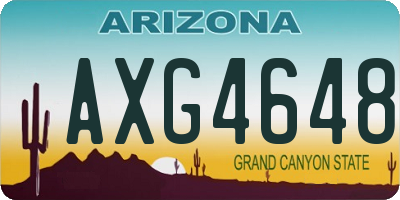 AZ license plate AXG4648