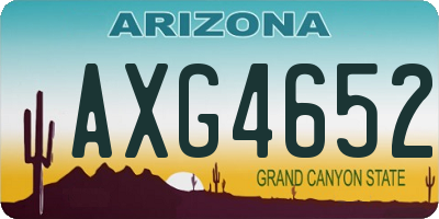 AZ license plate AXG4652