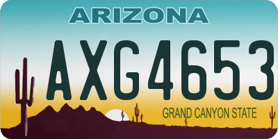 AZ license plate AXG4653