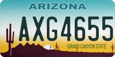 AZ license plate AXG4655