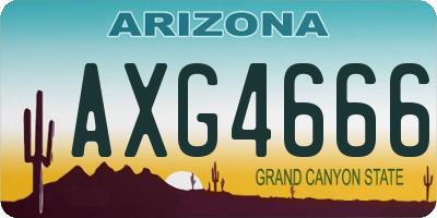 AZ license plate AXG4666