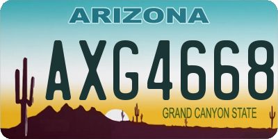 AZ license plate AXG4668