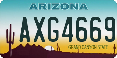 AZ license plate AXG4669