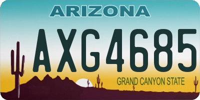 AZ license plate AXG4685