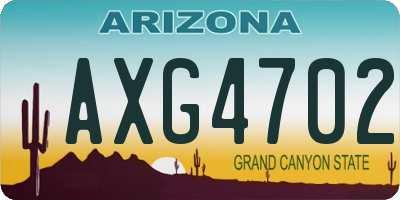 AZ license plate AXG4702