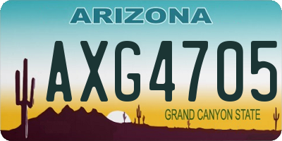 AZ license plate AXG4705