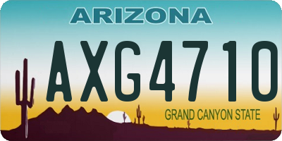 AZ license plate AXG4710