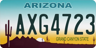 AZ license plate AXG4723