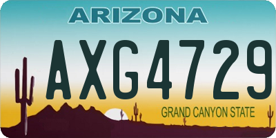 AZ license plate AXG4729