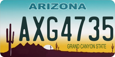 AZ license plate AXG4735