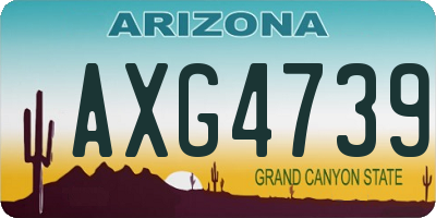 AZ license plate AXG4739