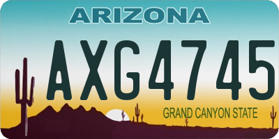 AZ license plate AXG4745