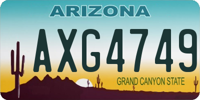 AZ license plate AXG4749