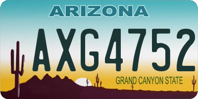 AZ license plate AXG4752