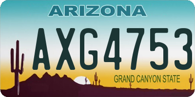 AZ license plate AXG4753