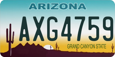 AZ license plate AXG4759