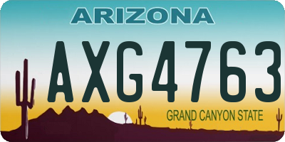 AZ license plate AXG4763