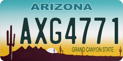 AZ license plate AXG4771