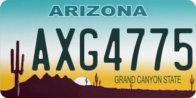 AZ license plate AXG4775