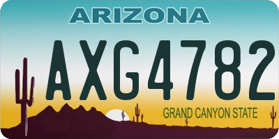 AZ license plate AXG4782