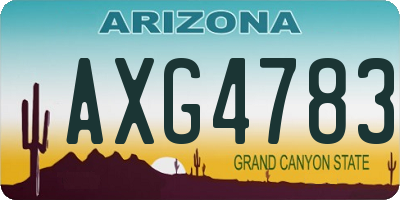 AZ license plate AXG4783