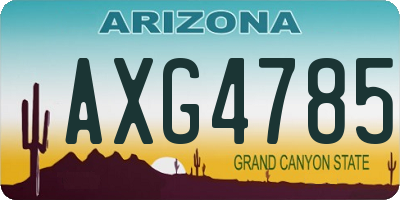 AZ license plate AXG4785