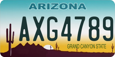 AZ license plate AXG4789