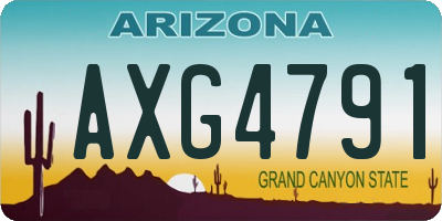 AZ license plate AXG4791