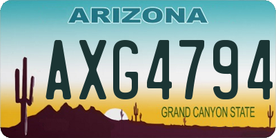 AZ license plate AXG4794
