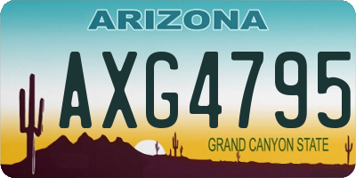 AZ license plate AXG4795