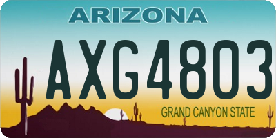 AZ license plate AXG4803