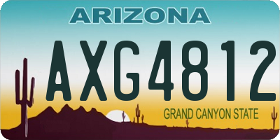 AZ license plate AXG4812