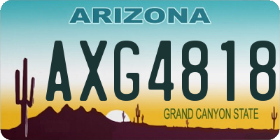 AZ license plate AXG4818