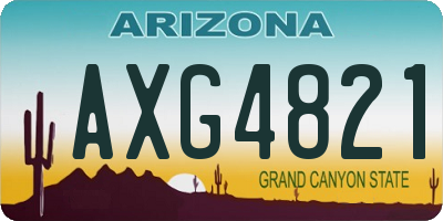 AZ license plate AXG4821