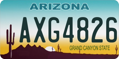 AZ license plate AXG4826