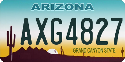 AZ license plate AXG4827