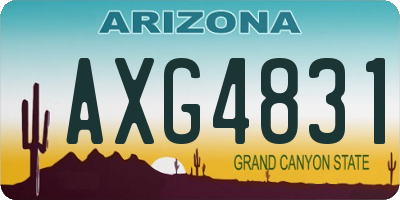 AZ license plate AXG4831