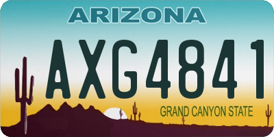 AZ license plate AXG4841