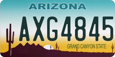 AZ license plate AXG4845