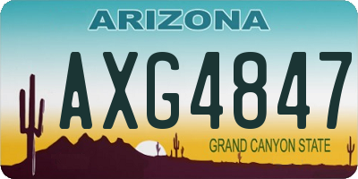 AZ license plate AXG4847
