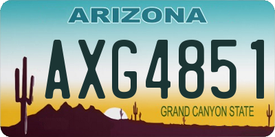 AZ license plate AXG4851