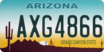 AZ license plate AXG4866