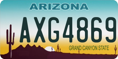 AZ license plate AXG4869